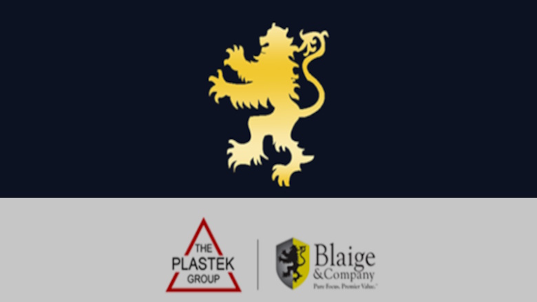 The logos of Blaige & Company and The Plastek Group